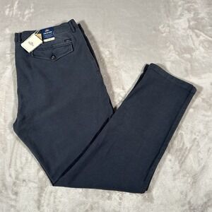 New Faherty Stretch Terry 5-Pocket Pant Men 42x33 Blue Khaki Comfort Tapered NWT